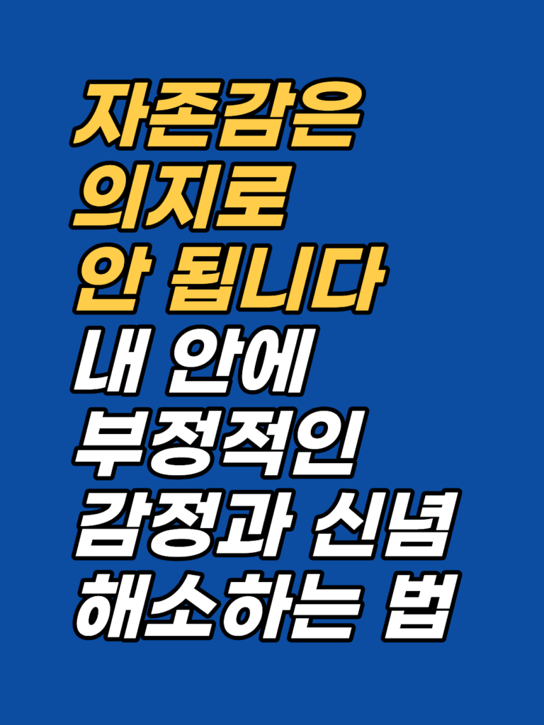 자존감은 의지로 안 된다 — 부정적 감정과 신념 해소 썸네일